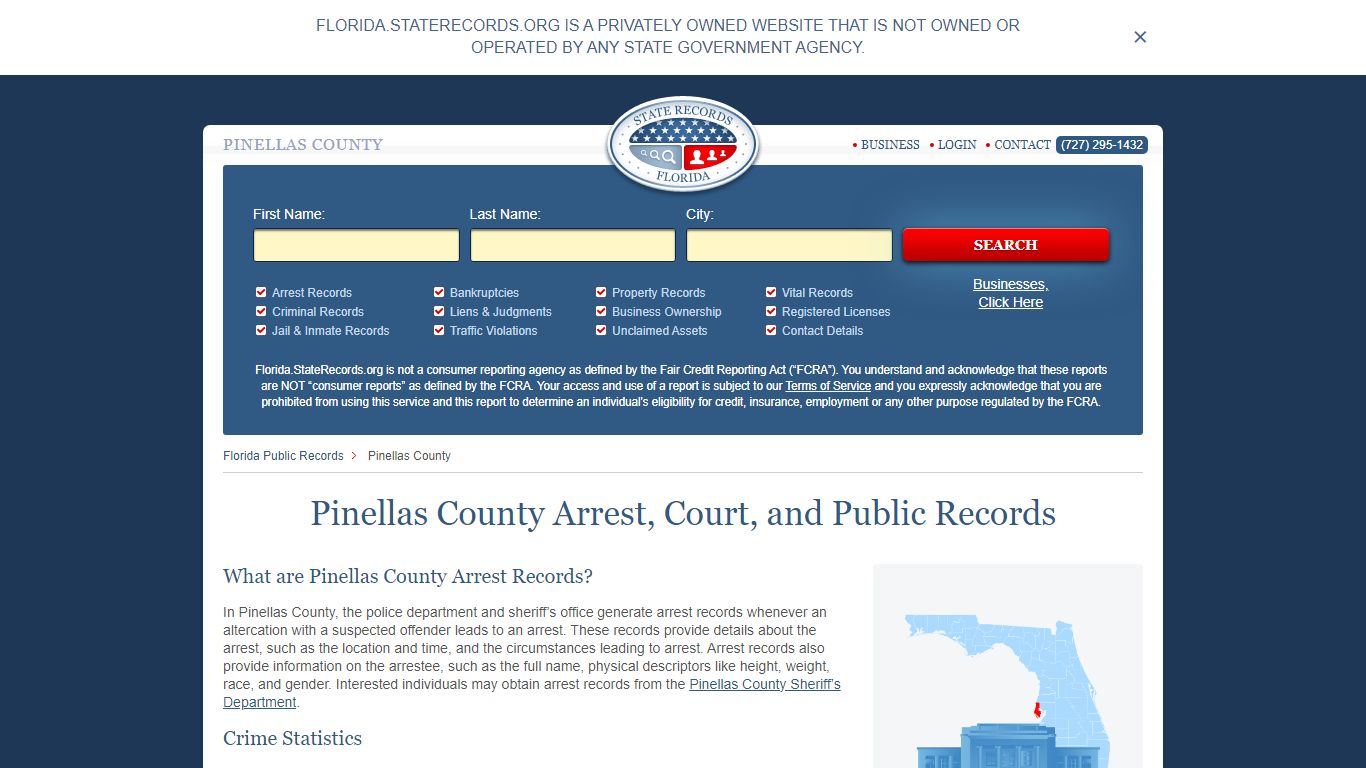 Pinellas County Arrest, Court, and Public Records